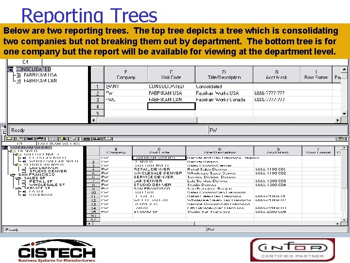 Reporting Trees Below are two reporting trees. The top tree depicts a tree which