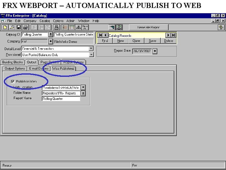 FRX WEBPORT – AUTOMATICALLY PUBLISH TO WEB 