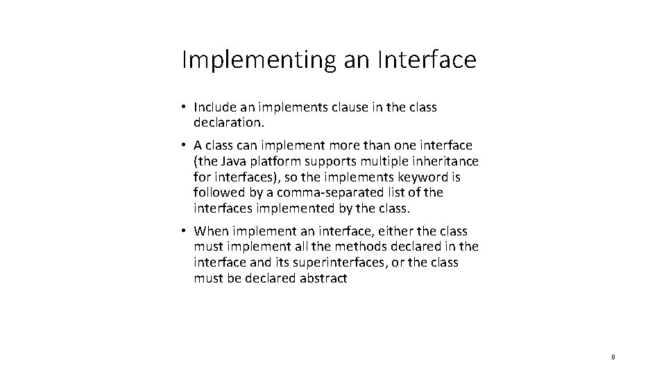 Does Implement Interface Interfaces and Packages 2 What is an Interface