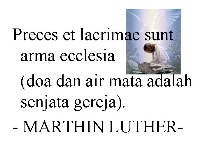 Preces et lacrimae sunt arma ecclesia (doa dan air mata adalah senjata gereja). -