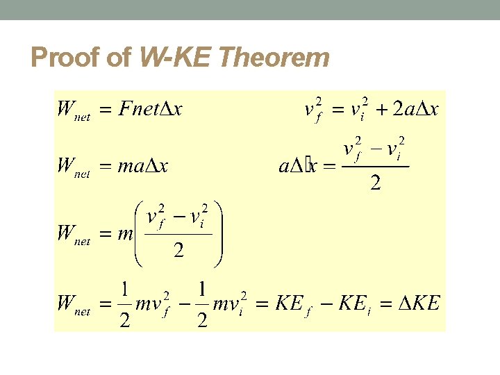 Proof of W-KE Theorem 