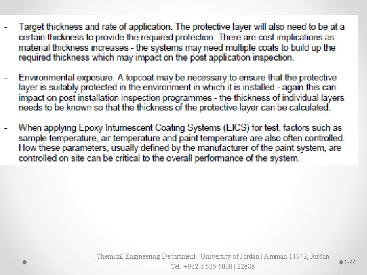Chemical Engineering Department | University of Jordan | Amman 11942, Jordan Tel. +962 6