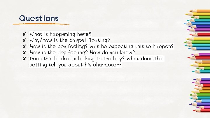 Questions ✘ ✘ ✘ What is happening here? Why/how is the carpet floating? How