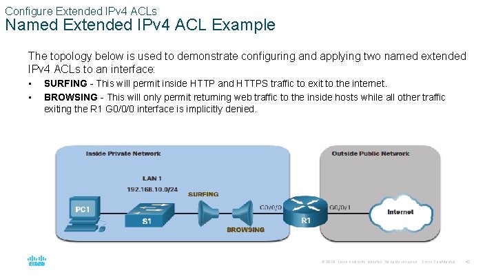 Configure Extended IPv 4 ACLs Named Extended IPv 4 ACL Example The topology below