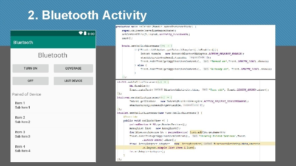 2. Bluetooth Activity 