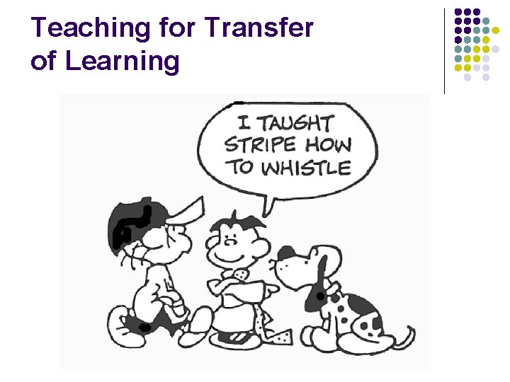 Teaching for Transfer of Learning 