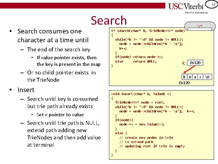 11 • Search consumes one character at a time until Search – The end