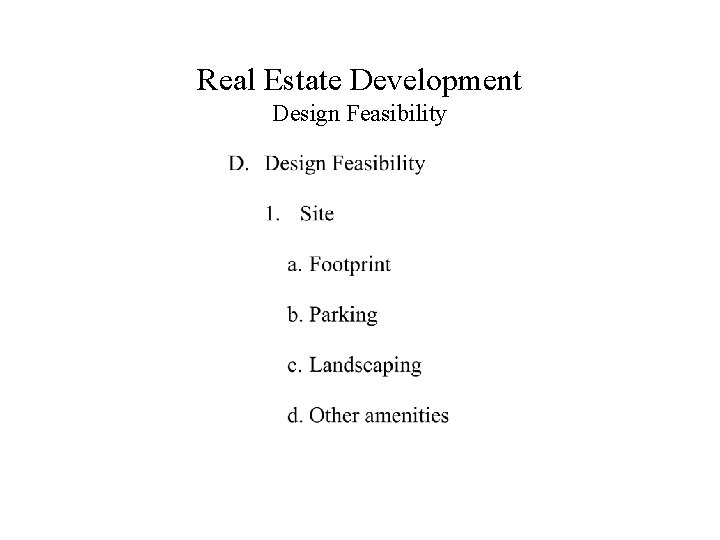 Real Estate Development Design Feasibility 