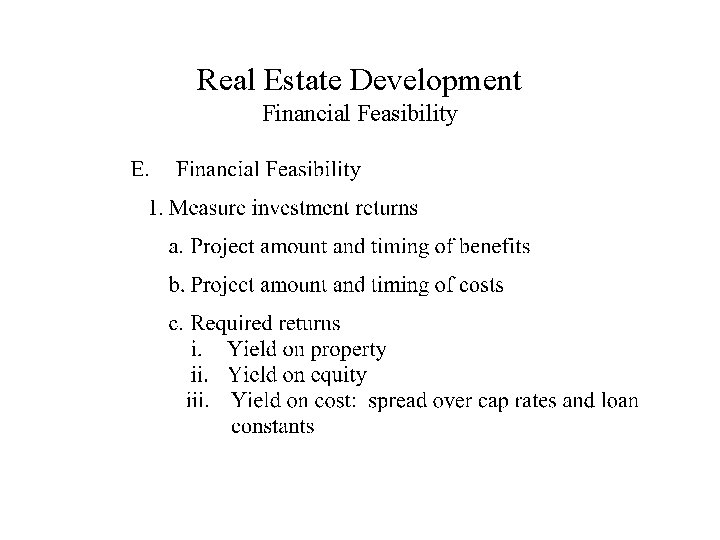 Real Estate Development Financial Feasibility 