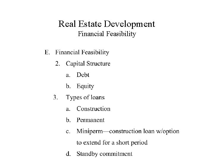 Real Estate Development Financial Feasibility 