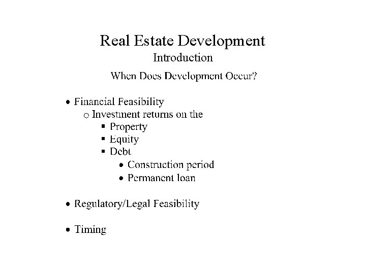 Real Estate Development Introduction 