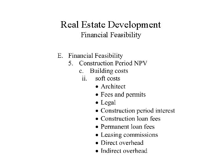 Real Estate Development Financial Feasibility 