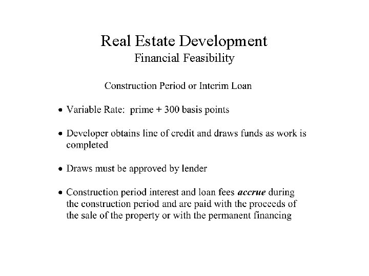 Real Estate Development Financial Feasibility 