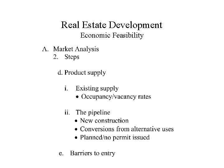 Real Estate Development Economic Feasibility 