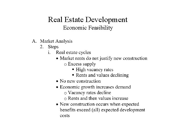 Real Estate Development Economic Feasibility 