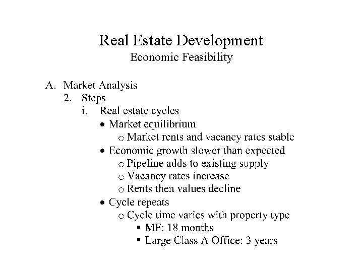 Real Estate Development Economic Feasibility 