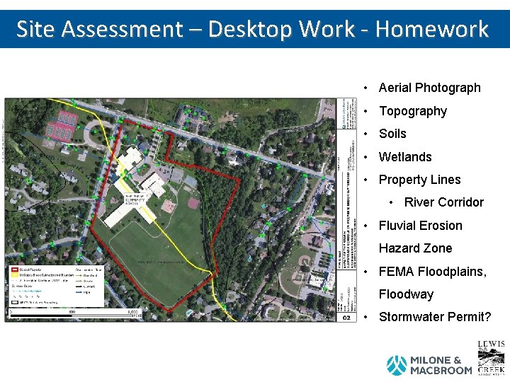 Site Assessment – Desktop Work - Homework • Aerial Photograph • Topography • Soils
