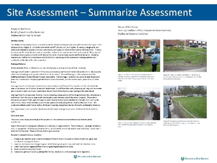 Site Assessment – Summarize Assessment 