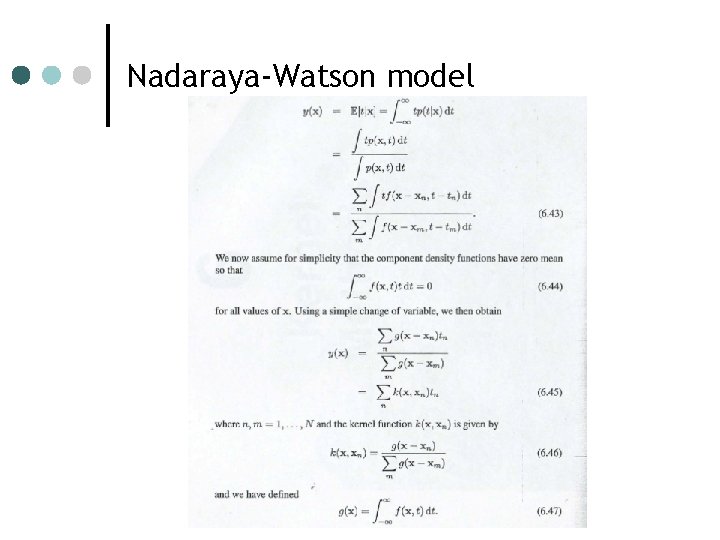 Nadaraya-Watson model Nadaraya-Watson model
