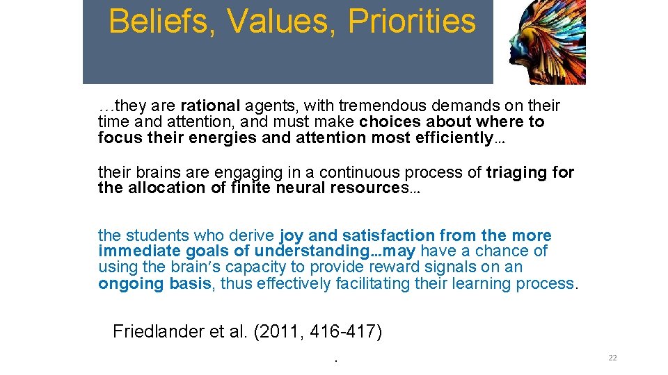 Beliefs, Values, Priorities …they are rational agents, with tremendous demands on their time and