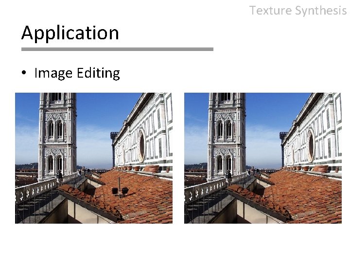 Texture Synthesis Application • Image Editing 