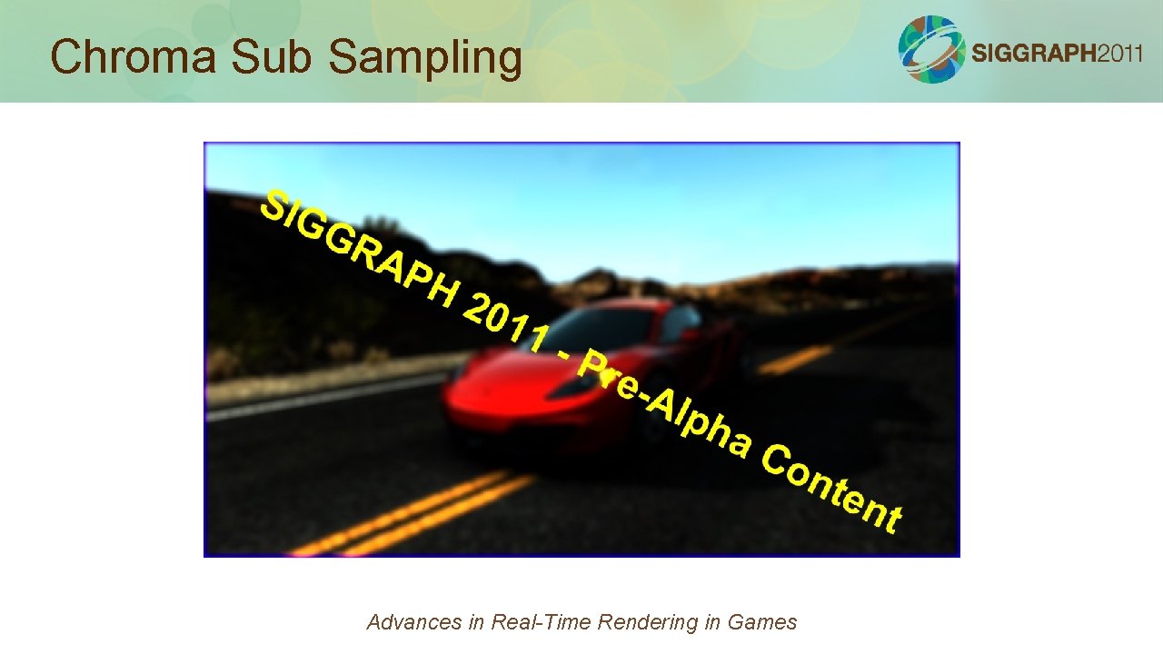 Chroma Sub Sampling Advances in Real-Time Rendering in Games 