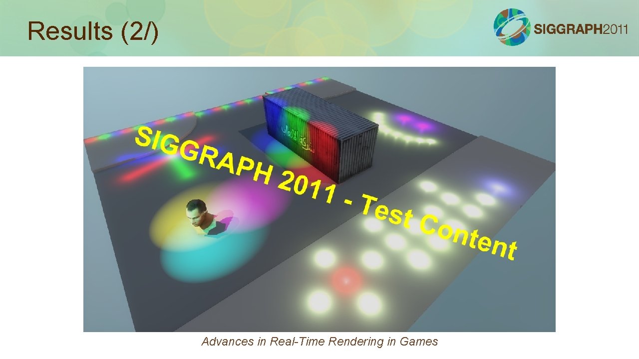 Results (2/) Advances in Real-Time Rendering in Games 