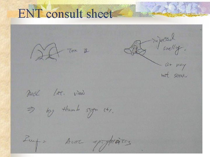 ENT consult sheet 