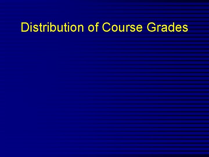 Distribution of Course Grades 