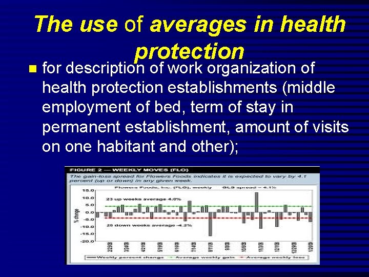 The use of averages in health protection n for description of work organization of