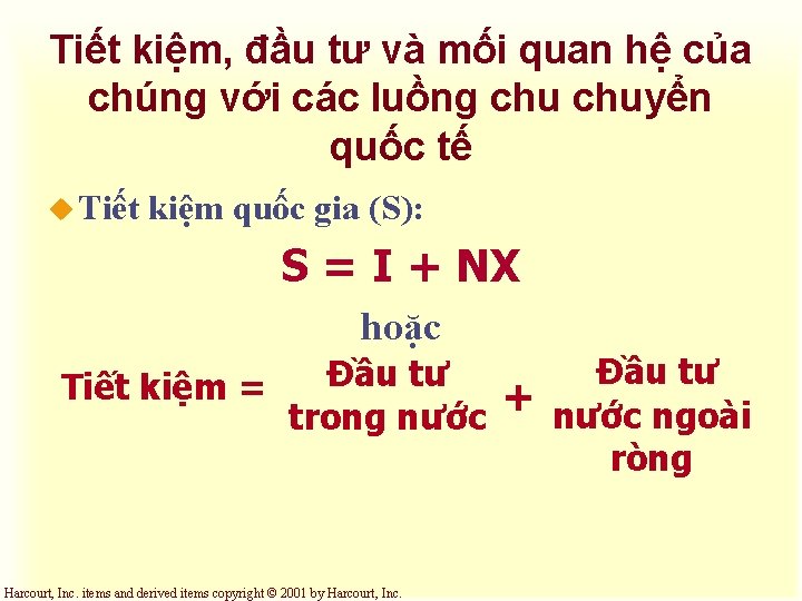Tiết kiệm, đầu tư và mối quan hệ của chúng với các luồng chuyển