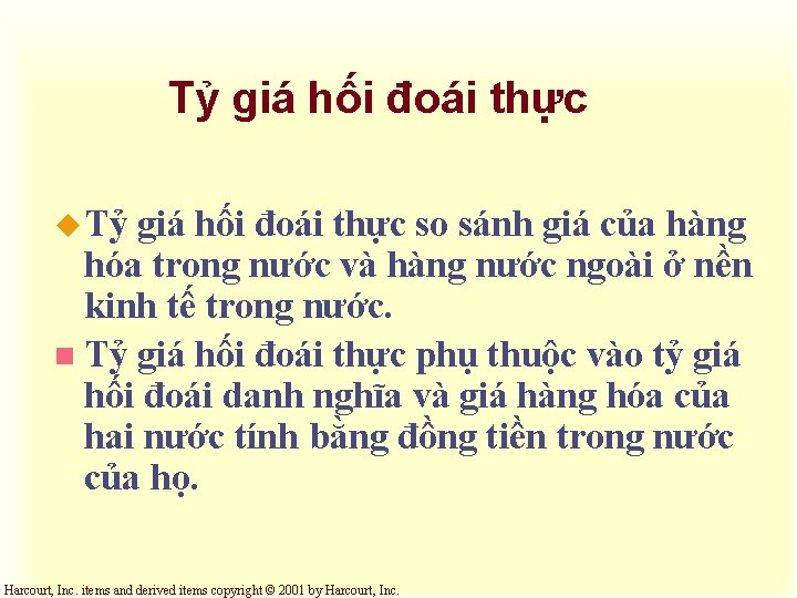 Tỷ giá hối đoái thực u Tỷ giá hối đoái thực so sánh giá
