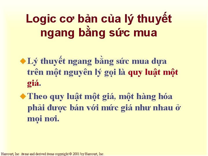 Logic cơ bản của lý thuyết ngang bằng sức mua u Lý thuyết ngang