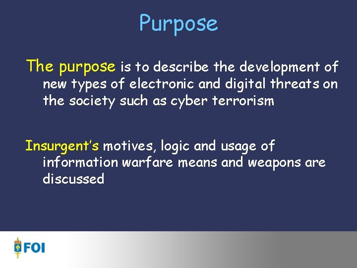 Purpose The purpose is to describe the development of new types of electronic and
