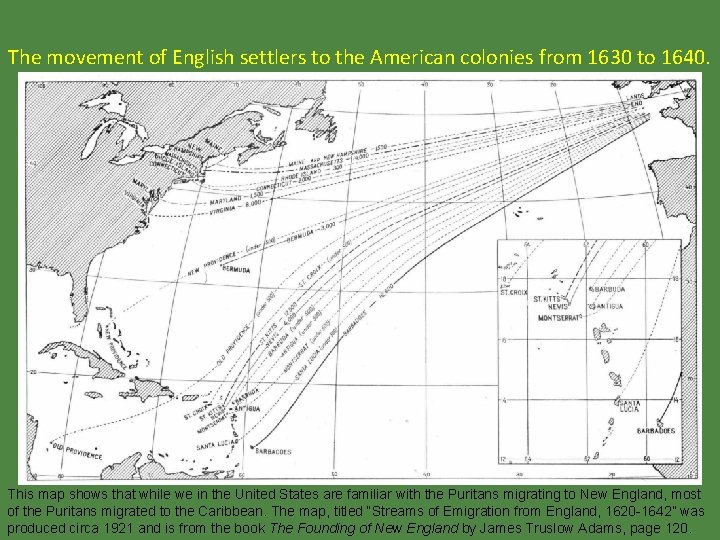 The movement of English settlers to the American colonies from 1630 to 1640. This