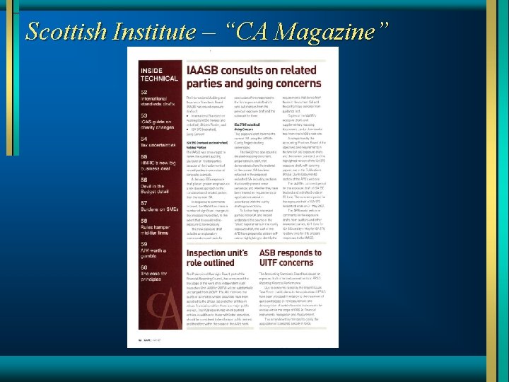 Scottish Institute – “CA Magazine” 