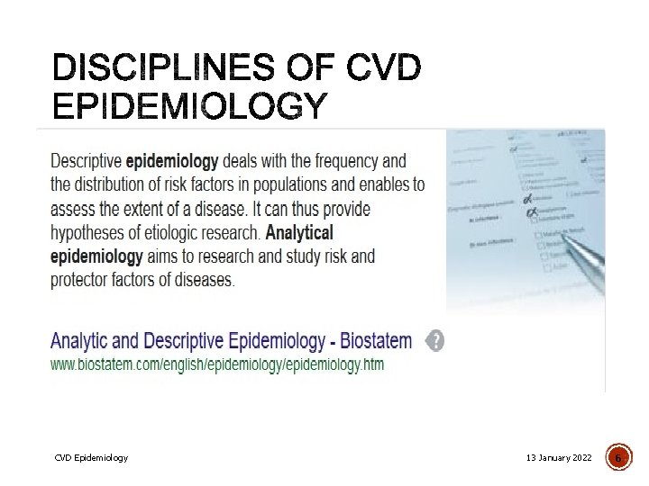 § Descriptive epidemiology: § Describing distribution of cardiovascular disease by PERSON (i. e. ,