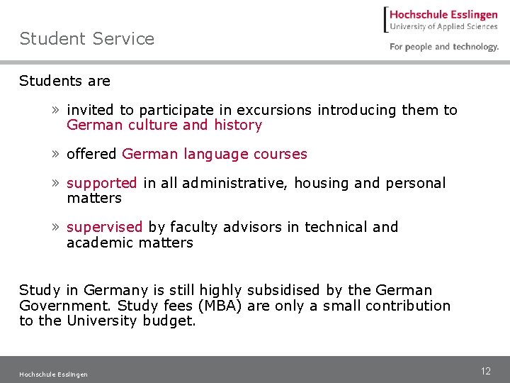 Student Service Students are » invited to participate in excursions introducing them to German