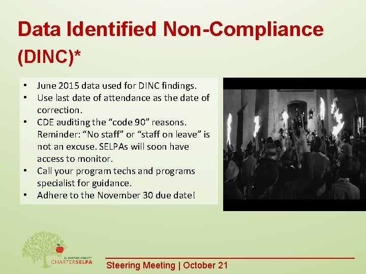 Data Identified Non-Compliance (DINC)* • June 2015 data used for DINC findings. • Use