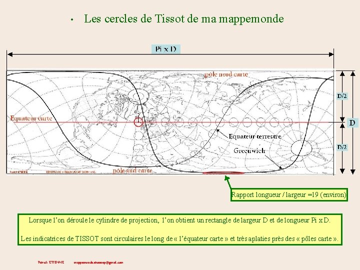  • Les cercles de Tissot de ma mappemonde Rapport longueur / largeur =19