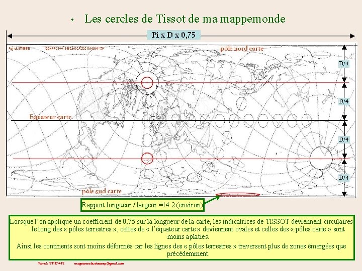  • Les cercles de Tissot de ma mappemonde Rapport longueur / largeur =14.