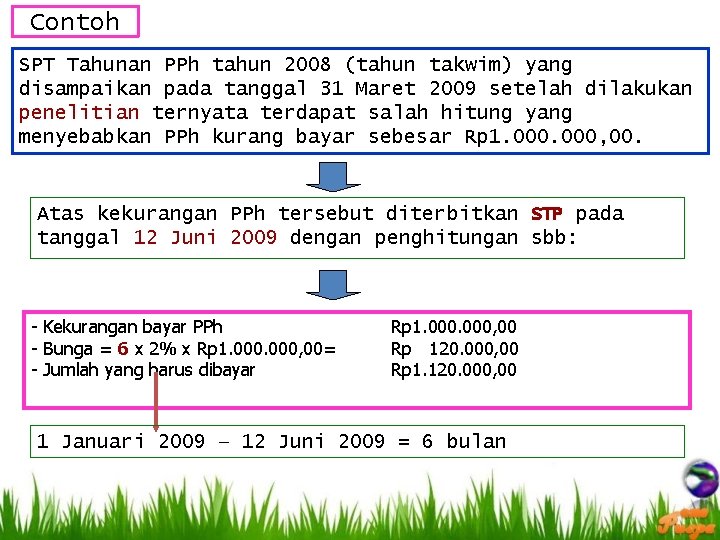 Contoh SPT Tahunan PPh tahun 2008 (tahun takwim) yang disampaikan pada tanggal 31 Maret