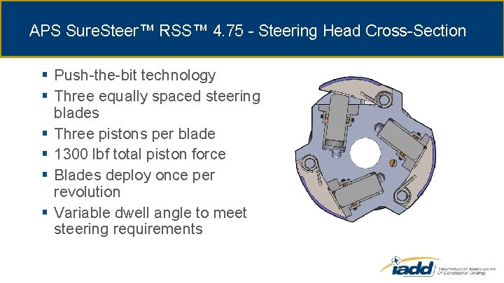 APS Sure. Steer™ RSS™ 4. 75 - Steering Head Cross-Section § Push-the-bit technology §