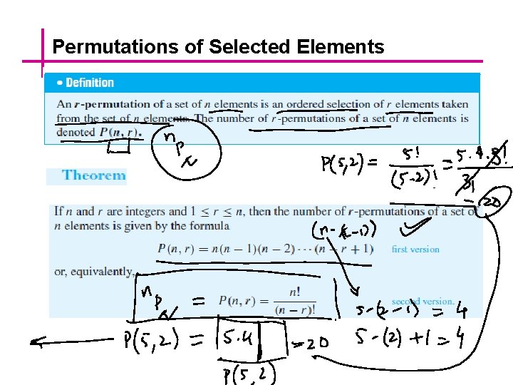 Permutations of Selected Elements 