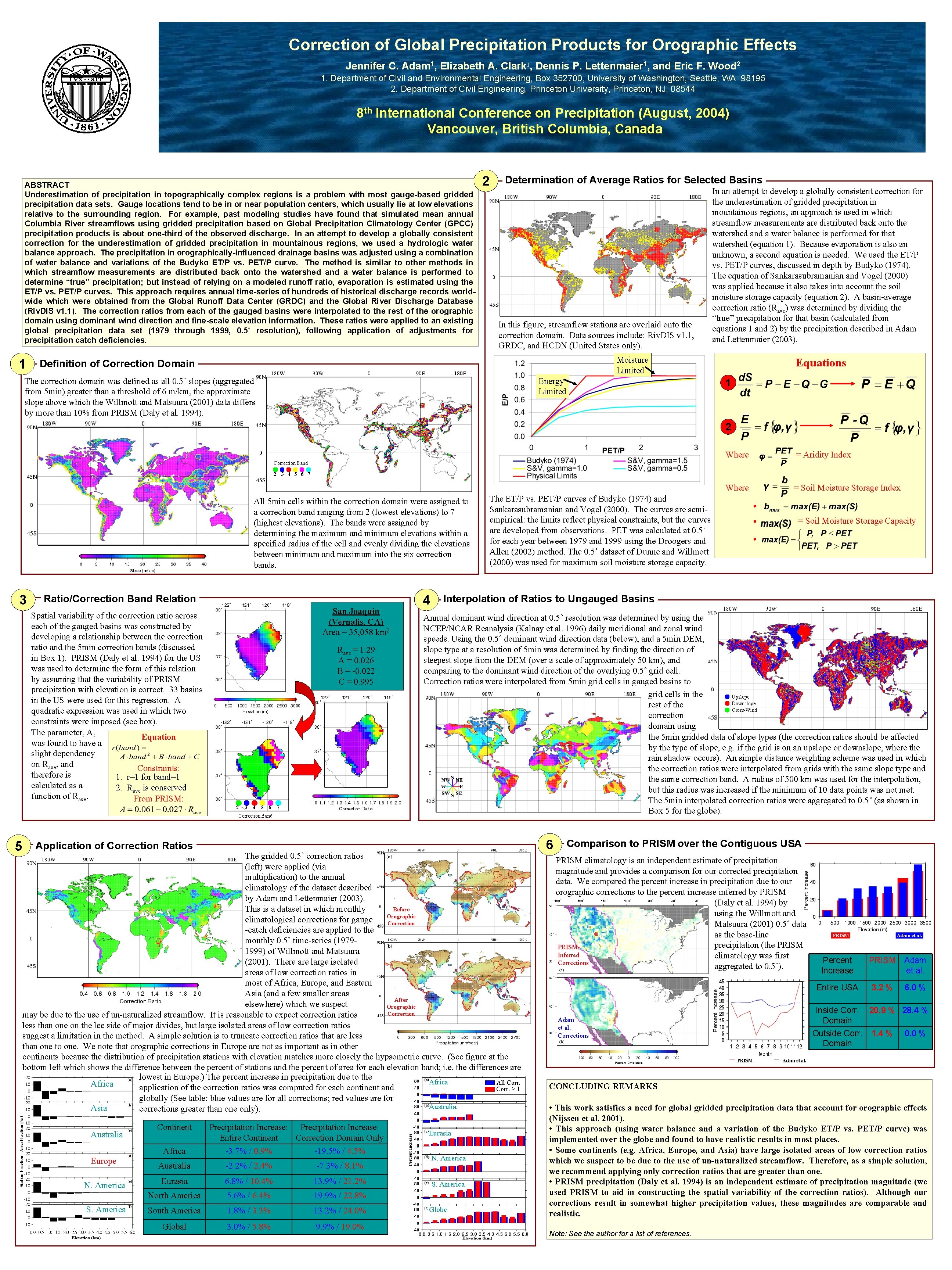 Correction of Global Precipitation Products for Orographic Effects Jennifer C. Adam 1, Elizabeth A.