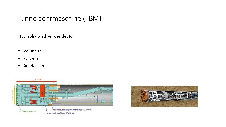 Tunnelbohrmaschine (TBM) Hydraulik wird verwendet für: • Vorschub • Stützen • Ausrichten 
