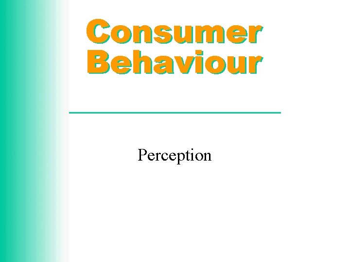 Consumer Behaviour Perception 