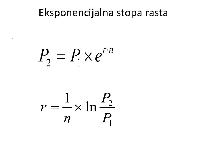 Eksponencijalna stopa rasta a 