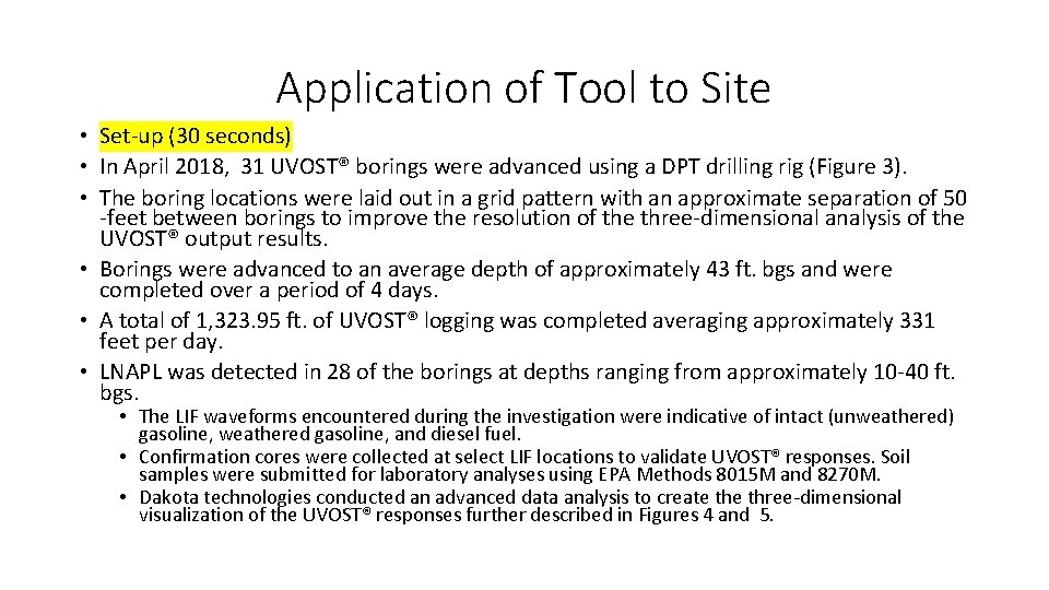Application of Tool to Site • Set-up (30 seconds) • In April 2018, 31 Application of Tool to Site • Set-up (30 seconds) • In April 2018, 31