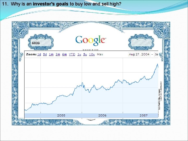 11. Why is an investor's goals to buy low and sell high? 